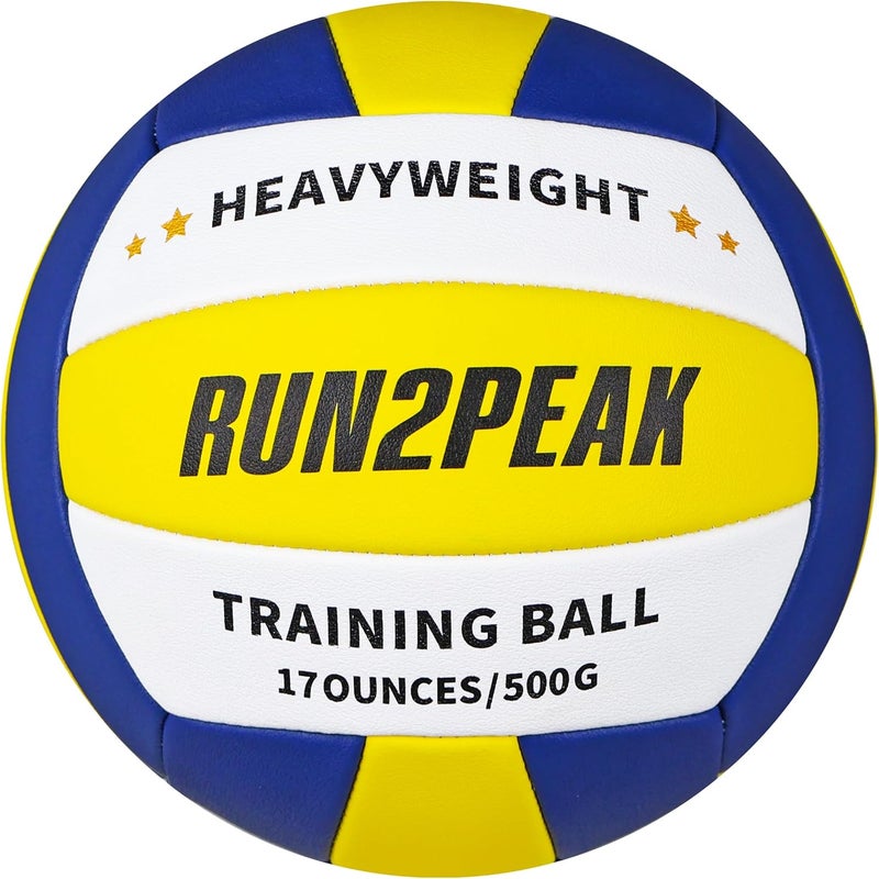 RUN2PEAK Heavy Weight Volleyball Setter Training Ball Official Size 5 Volleyballs PU Practice Volley Balls for Indoor Rebounder Equipment Setters Weighted Volleyball Setting Trainer - Image 1
